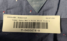 Load image into Gallery viewer, Tommy Jeans Mens Blue Polka Dot Print Long Sleeve Button-Up Shirt Size L
