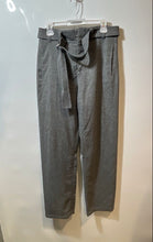 Load image into Gallery viewer, Zara Womens Gray Flat Front Pockets Adjustable Waist Paperbag Pants Size Small
