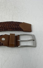 Load image into Gallery viewer, Bronzino Mens Brown Leather Braided Adjustable Buckle Dress Belt Size 38/95
