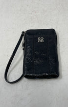 Load image into Gallery viewer, Coach Womens Black Leather Detachable Strap Zip Top Lined Small Wristlet Wallet
