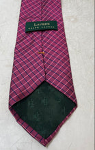 Load image into Gallery viewer, Lauren Ralph Lauren Mens Pink Plaid Adjustable Formal Pointed Tie One Size
