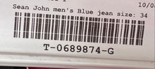 Load image into Gallery viewer, Sean John Mens Blue Side Stripe Denim Straight Leg Jeans Size 34 With Tag
