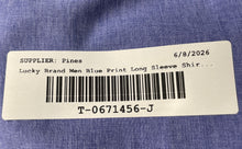 Load image into Gallery viewer, Lucky Brand Mens Blue Geometric Print Long Sleeve Dress Shirt Sz S 14-14.5 32/33
