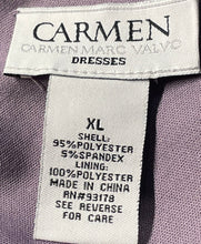 Load image into Gallery viewer, Carmen Marc Valvo Womens Purple V-Neck Rhinestone Sheath Dress Size XL With Tag
