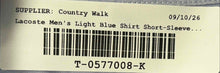 Load image into Gallery viewer, Lacoste Mens Light Blue Short Sleeve Regular Fit Collared Dress Shirt Size 45
