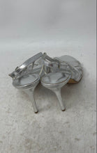 Load image into Gallery viewer, Aldo Womens Silver-Tone Leather Open Toe Stiletto Heel Slingback Sandals Size 38
