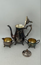 Load image into Gallery viewer, Vintage Sheridan Taunton Silversmiths Silver-Tone Cup Ceamer &amp; Teapot Set 3 Pcs

