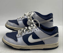 Load image into Gallery viewer, Authentic Nike Boys Dunk Low Blue Navy Blue Sneaker Shoes Size 7Y Stained
