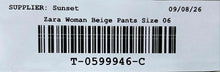 Load image into Gallery viewer, Zara Womens Beige Flat Front Pockets Straight Leg Trouser Pants Size 06
