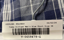 Load image into Gallery viewer, Tommy Hilfiger Mens Blue Plaid Cotton Flat Front Pockets Chino Shorts Size 34
