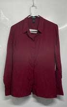 Load image into Gallery viewer, Express Womens Red Long Sleeve Collared Button Front Blouse Top Size Medium
