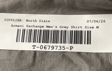 Load image into Gallery viewer, Armani Exchange Mens Gray Cotton Short Sleeve Collared Button-Up Shirt Size M
