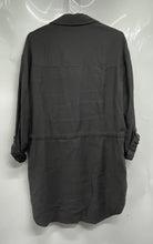 Load image into Gallery viewer, Zara Womens Dark Green Collared Roll Tab Sleeve Snap Front Shirt Dress Size XL
