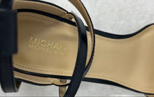 Load image into Gallery viewer, Michael Kors Womens Serena Flex Black Leather Ankle Strap Sandals Size 8.5M
