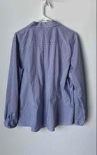 Load image into Gallery viewer, Calvin Klein Womens White Blue Check Long Sleeve Button-Up Shirt Size M
