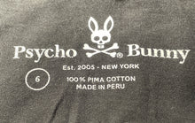 Load image into Gallery viewer, Psycho Bunny Mens Black Cotton Short Sleeve Crew Neck Pullover T-Shirt Size 6
