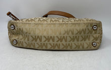 Load image into Gallery viewer, Michael Kors Womens Bedford Beige Brown Monogram Charm Satchel Handbag
