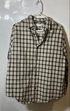 Load image into Gallery viewer, Zara Mens Beige Black Plaid Long Sleeve Collared Button-Up Shirt Size Medium
