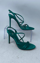 Load image into Gallery viewer, Zara Womens Green Leather Open Toe Buckle Stiletto Strappy Heels Size EUR 37
