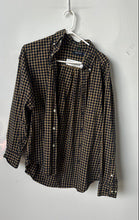Load image into Gallery viewer, Nautica Mens Black Yellow Plaid Cotton Long Sleeve Button-Up Shirt Size M
