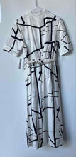 Load image into Gallery viewer, DKNY Womens Black White Printed Cotton Poplin Collared Shirt Dress Sz 10 w/ Tags
