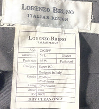 Load image into Gallery viewer, Lorenzo Bruno Mens Black Pleated Front Pockets Dress Pants Size 46W
