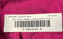 Load image into Gallery viewer, Ann Taylor Womens Brown Cotton Eyelet Sleeveless Back Zip Tank Dress Size 0
