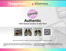 Load image into Gallery viewer, Authentic Tory Burch Womens Benton 55128 Silver-Tone Ballet Flats Sz 9.5 Damaged
