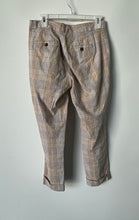 Load image into Gallery viewer, Banana Republic Womens Beige Plaid Flat Front Pockets Avery Trouser Pants Size 4
