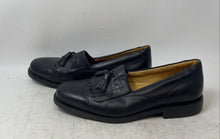 Load image into Gallery viewer, Sandro Moscoloni Mens Black Leather Kiltie Tassel Loafer Shoes Size 10D
