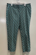 Load image into Gallery viewer, Worthington Womens Black Green Geometric Straight Leg Ankle Pants Size 16
