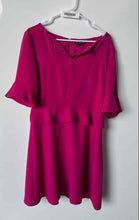 Load image into Gallery viewer, Banana Republic Womens Pink Bell Sleeve Back-Zip Flounce Peplum Dress Size 10

