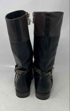 Load image into Gallery viewer, Michael Kors Girls Finley Bransyn Black Brown Leather Riding Boots Size 4
