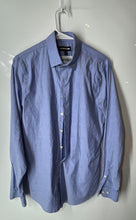 Load image into Gallery viewer, Express 1MX Mens Blue Long Sleeve Collared Dress Shirts Size Medium 15-15.5
