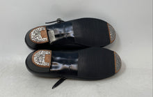 Load image into Gallery viewer, Dancer Only Girls Black Leather Block Heel Dance Tap Shoes Size 20.5 US 5.5
