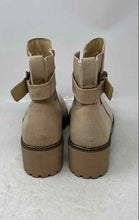 Load image into Gallery viewer, Torrid Womens Light Beige Suede Round Toe Side Zipper Ankle Boots Size 11WW
