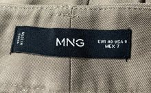 Load image into Gallery viewer, Mango Womens Beige Flat Front Slash Pocket Wide-Leg Trouser Pants Size 8
