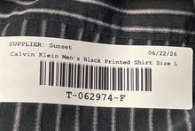 Load image into Gallery viewer, Calvin Klein Mens Black White Striped Printed Long Sleeve Button-Up Shirt Size L
