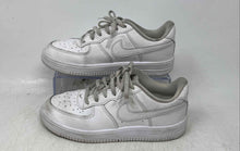 Load image into Gallery viewer, Nike Kids Air Force 1 White Leather Lace-Up Low Top Sneaker Shoes Size 3Y
