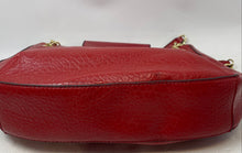 Load image into Gallery viewer, Anne Klein Womens Red Faux Leather Chain Double Handle Shoulder Handbag
