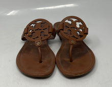 Load image into Gallery viewer, Authentic Tory Burch Womens Miller Brown Leather Thong Sandals Size 9M Damaged
