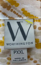 Load image into Gallery viewer, Worthington Womens Yellow Printed Short Sleeve Button-Up Shirt Size PXXL
