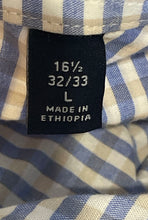 Load image into Gallery viewer, Tommy Hilfiger Mens Blue Check Print Regular Fit Stretch Dress Shirt Size Large
