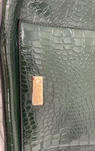 Load image into Gallery viewer, Carlos By Carlos Santana Womens Dark Green Croc-Embossed Double Handle Tote Bag

