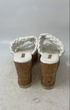 Load image into Gallery viewer, Aldo Womens White Open Toe Braided Strap Cork Wedge Platform Sandals Size 9

