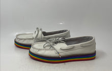 Load image into Gallery viewer, Sperry Top-Sider Womens Pride White Leather Moc Toe Boat Shoes Size 7.5
