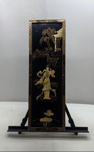 Load image into Gallery viewer, Chinese Black Lacquer Mother-Of-Pearl Lady Framed Wall Hanging Decor Panel
