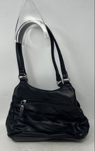 Load image into Gallery viewer, Giani Bernini Womens Black Pebbled Leather Double Handle Shoulder Purse
