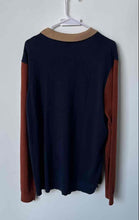 Load image into Gallery viewer, Express Mens Blue Multicolor Colorblock Merino Wool Collared Polo Sweater Sz XL
