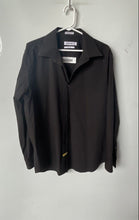 Load image into Gallery viewer, Calvin Klein Mens Black Striped Non-Iron Long Sleeve Button-Up Shirt Size Large
